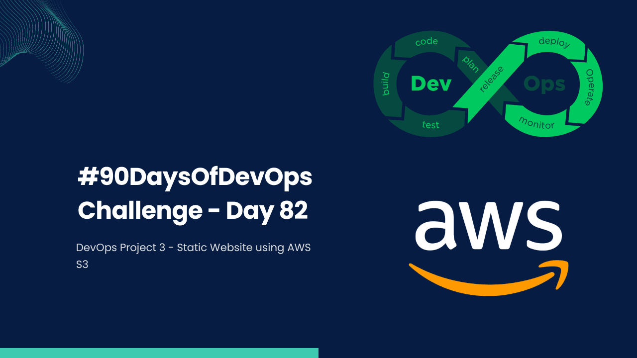 #90DaysOfDevOps Challenge - Day 82 - DevOps Project 3 - Static Website using AWS S3