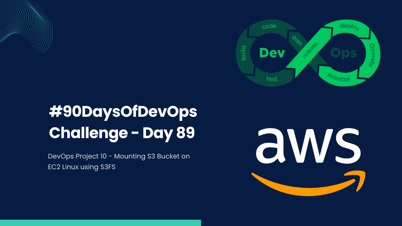 #90DaysOfDevOps Challenge - Day 89 - DevOps Project 10 - Mounting S3 Bucket on EC2 Linux using S3FS